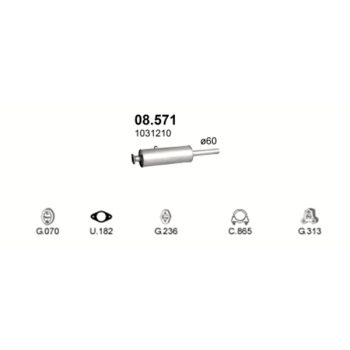 глушитель на Ford Transit 2.5 D-2.5 D D25N SWB 2835mm, 2.5 D D25P SWB 2835mm, 2.5 D D25P 190EF XLWB, 2.5 TD D25T SWB 2853mm, 2.5 D D25P LWB 3570mm, 2.5 TD D25T 190EF XLWB, 2.5 TD D25TP LWB 3370mm, 96-00