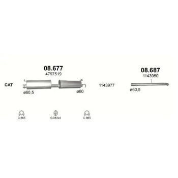 глушитель на FORD TRANSIT (VI), 00 - 06
