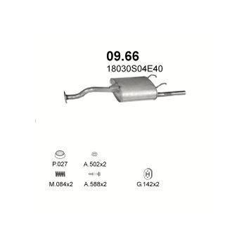 глушитель на Honda Civic 1.4, 1.5-1.4i 16V, 1.5i 16V, 1.5i 16V Man, 1.5i 16V Aut, 92-01