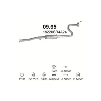глушитель на Honda Civic 1.5-1.5i 16V Man 92-93
