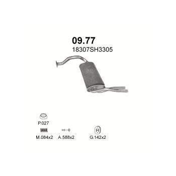 глушитель на Honda Civic 1.6-1.6i 16V 87-91