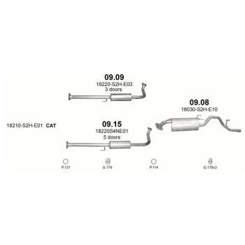 глушитель на HONDA HR-V (I), 98 - 06