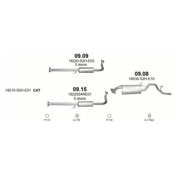 глушитель на HONDA HR-V (I), 98 - 06