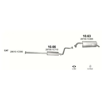 глушитель на HYUNDAI GETZ (I), 05 - 11