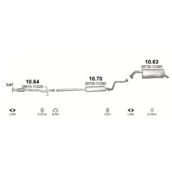 глушитель на HYUNDAI GETZ (I), 02 - 05
