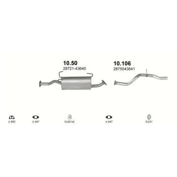 глушитель на HYUNDAI H100, 93 - 02