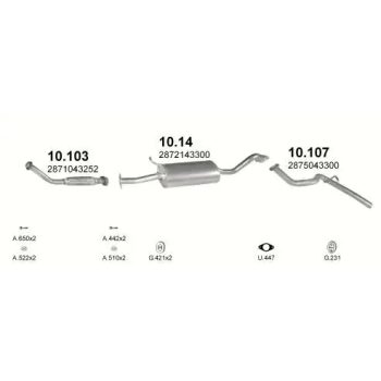 глушитель на HYUNDAI H100, 93 - 02