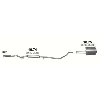 глушитель на HYUNDAI I10 (I), 07 - 10