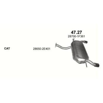 глушитель на HYUNDAI TUCSON (I), 05 - 09