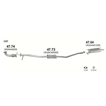 глушитель на KIA CARENS (RS), 00 - 06