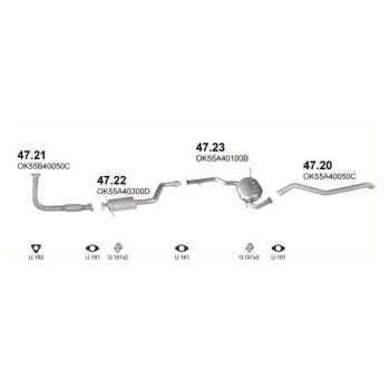 глушитель на KIA CARNIVAL (I), 98 - 01