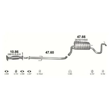 глушитель на KIA CEE'D (I), 06 - 12