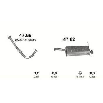 глушитель на KIA SPORTAGE (I), 95 - 04