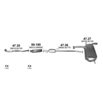 глушитель на KIA SPORTAGE (II), 05 - 10