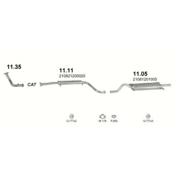 глушитель на LADA 2108, 84 - 05