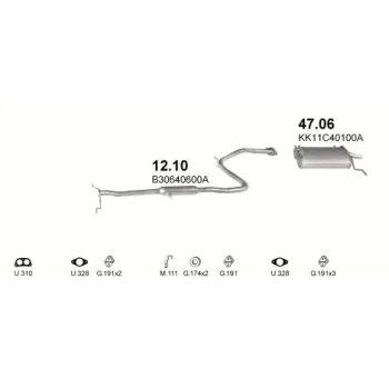 глушитель на MAZDA 121 (I), 87 - 91