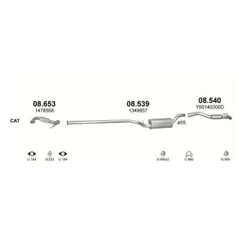 глушитель на MAZDA 3 (BK), 03 - 06