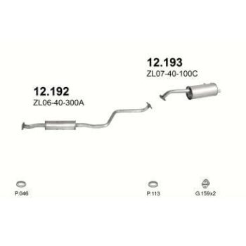 глушитель на MAZDA 323 F (BJ), 98 - 00