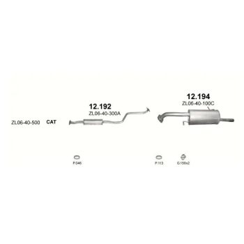 ГЛУШИТЕЛЬ MAZDA 323 S (BJ), 00 - 04