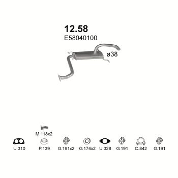 глушитель на Mazda 323 1.1, 1.3, 1.5-GT, 1.5 GT 80-85
