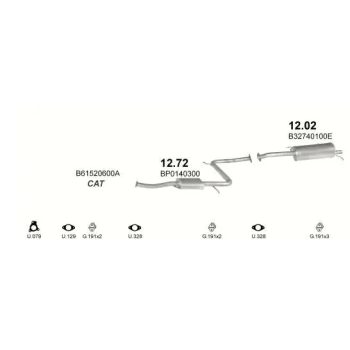 глушитель на MAZDA 323 (BG), 89 - 94