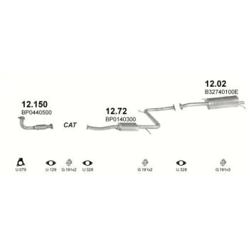 глушитель на MAZDA 323 F (BG), 89 - 94