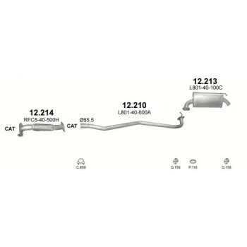 глушитель на MAZDA 6 (GG), 02 - 07