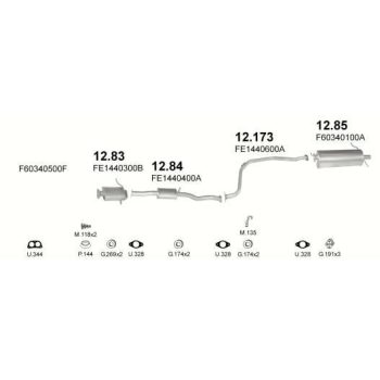 глушитель на MAZDA 626 (GC), 82 - 87