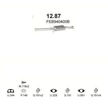 глушитель на Mazda 626 1.8, 2.0-Man, Aut, 1.8 8V, 2.0 GTi, 2.0 12V, 2.0 12V Man, 2.0 12V Aut 87-92