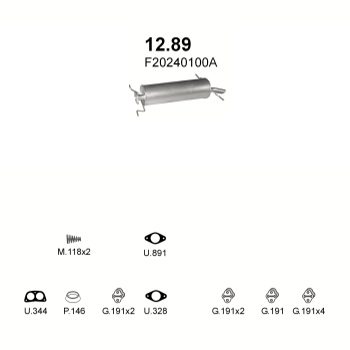 глушитель на Mazda 626 1.8, 2.0-Man, 1.8 12V, 2.0 12V, 2.0i 8V 87-92