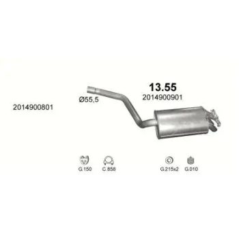 глушитель на MERCEDES BENZ 190 (W201), 82 - 93