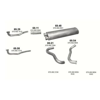 глушитель на MERCEDES-BENZ 814, 84 - 98