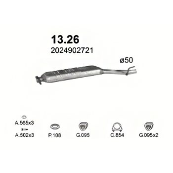 глушитель на MERCEDES BENZ (C-kl W202), 06.93 - 05.00