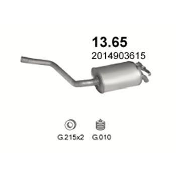 глушитель на Mercedes 190 (W201) 2.5 D-W201 190, 87-93