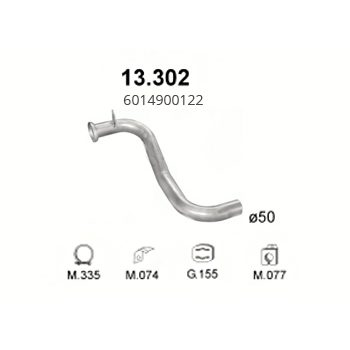 глушитель на Mercedes  208D, 308D, 310D, 408D, 410D 2.3D, 2.9D-3050MM/3350MM/3700ММ, 89-91