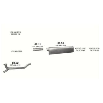 глушитель на MERCEDES BENZ BUS (507-814), 86 - 96