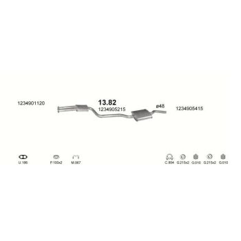 глушитель на MERCEDES BENZ E-kl (W123), 76 - 84