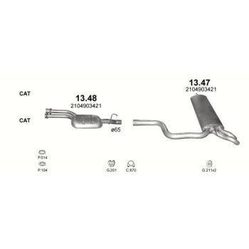 ГЛУШИТЕЛЬ MERCEDES BENZ E-kl (W210/S210), 99 - 02