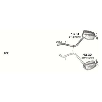 глушитель на MERCEDES BENZ E-kl (W211/S211), 02 - 09