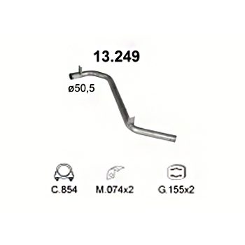 ГЛУШИТЕЛЬ Mercedes Benz MB100 2.4 D-SWB 2450mm, 88-95