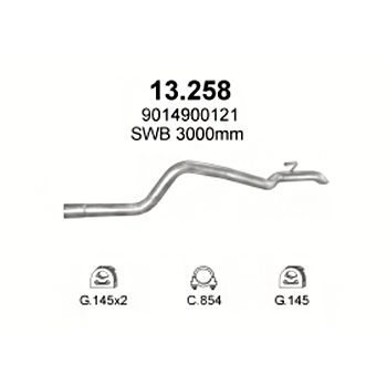 глушитель на Mercedes Benz Sprinter 2.3 D-208D Diesel, 308D Diesel, 95-00