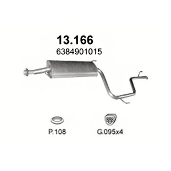ГЛУШИТЕЛЬ MERCEDES BENZ VITO (W638), 95 - 03