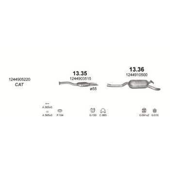 глушитель на  Mercedes Benz E250-W124 2.5 D