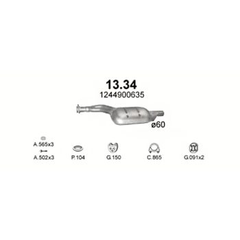 глушитель на MERCEDES BENZ (W124), 01.85 - 06.95