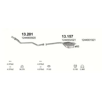 глушитель на MERCEDES BENZ E-kl (W124), 87 - 97