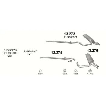 глушитель на MERCEDES BENZ E-kl (W210/S210), 99 - 02