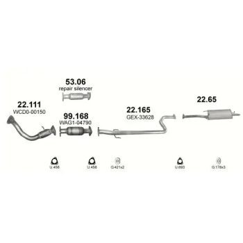 глушитель на ROVER MG ZS, 01-05