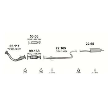 глушитель на ROVER MG ZS, 01-05