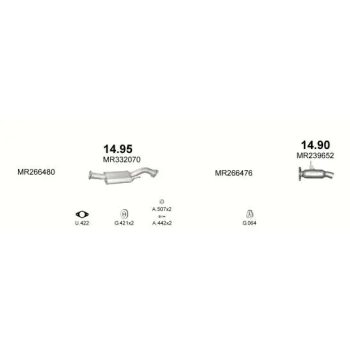 глушитель на MITSUBISHI MONTERO (II), 97 - 00