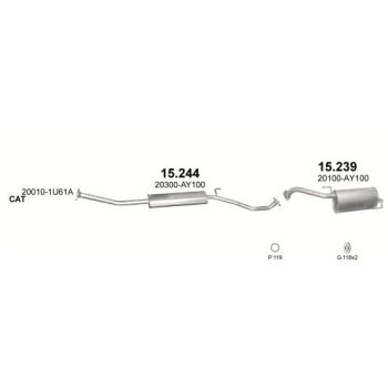глушитель на Nissan Micra 1.0, 1.2, 1.4